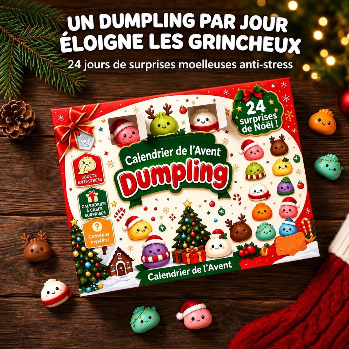Calendrier de l'Avent Squishy : un dumpling par jour