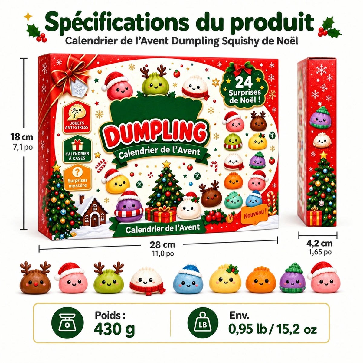 Dimensions du calendrier