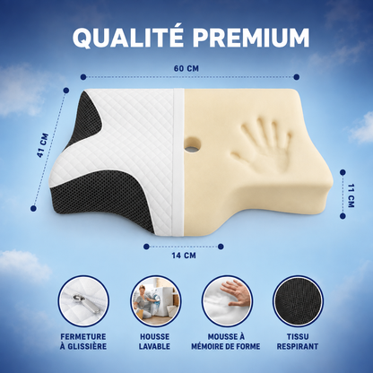 Qualité premium : dimensions et matériaux de l'oreiller Somnea