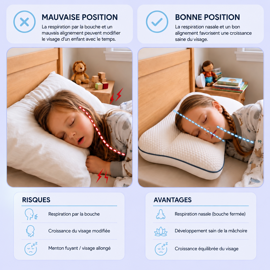 Mauvaise et bonne position de sommeil